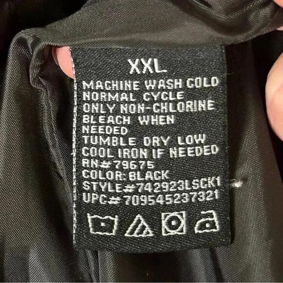 London Fog Black quilted Jacket with Removeable Hoodie & pockets plus size XXL - Picture 6 of 9